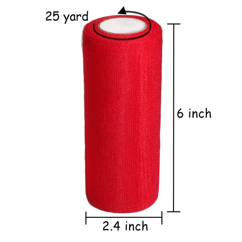 SRainbowPP Sailing-go 7-color rainbow tulle reel gauze mesh reel gauze fabric reel 6 inches wide 25 yards. 0.4 inch wide, 25 yards long golden ribbon, 59 inch size ruler for table skirt rainbow party tulle skirt - Image 3